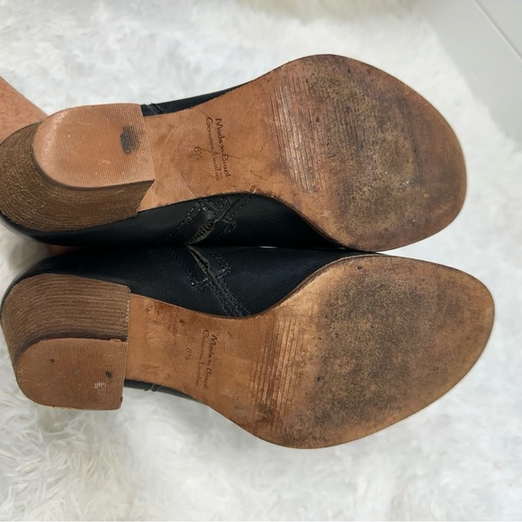 Madewell Black Leather Billie Ankle Boots Booties w/side zipper Sz.8.5 - Picture 8 of 9
